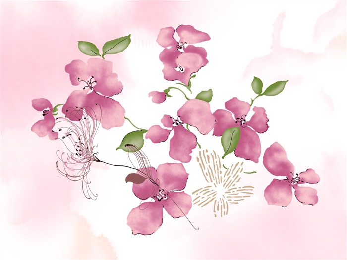 Fondos de pantalla de tinta exquisita flor #17