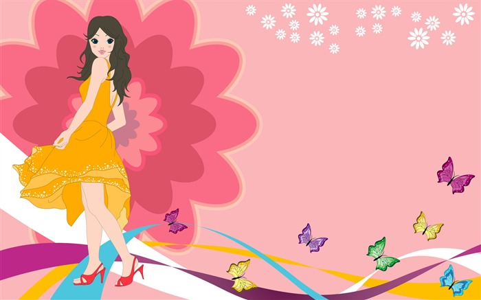 Vector urban women wallpaper (2) #4