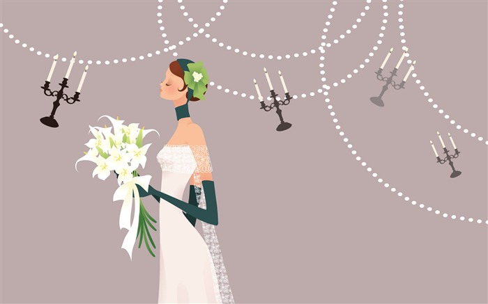 ベクトルの壁紙の結婚式の花嫁 (2) #4