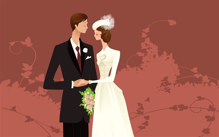 ベクトルの壁紙の結婚式の花嫁 (2) #5