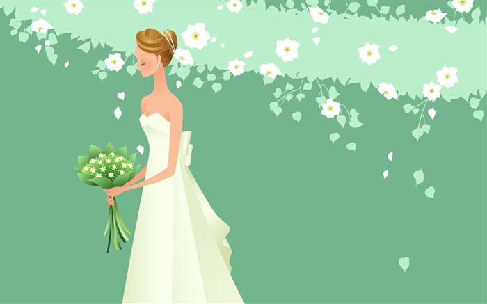 ベクトルの壁紙の結婚式の花嫁 (2) #10