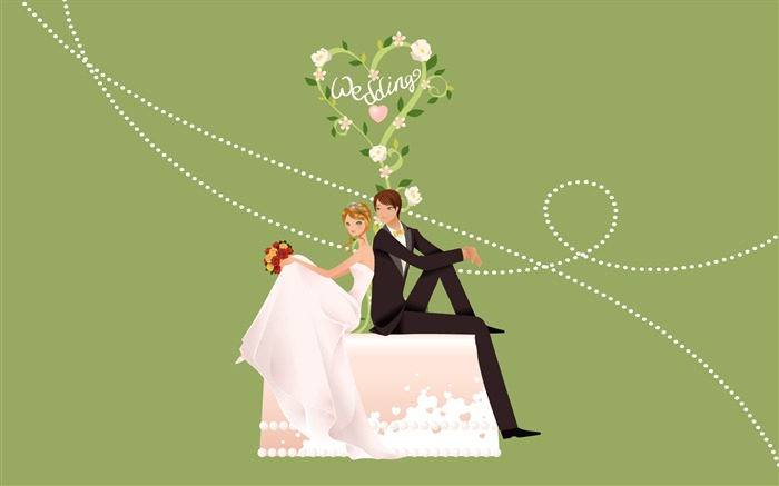 ベクトルの壁紙の結婚式の花嫁 (2) #16