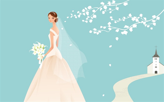 ベクトルの壁紙の結婚式の花嫁 (2) #17