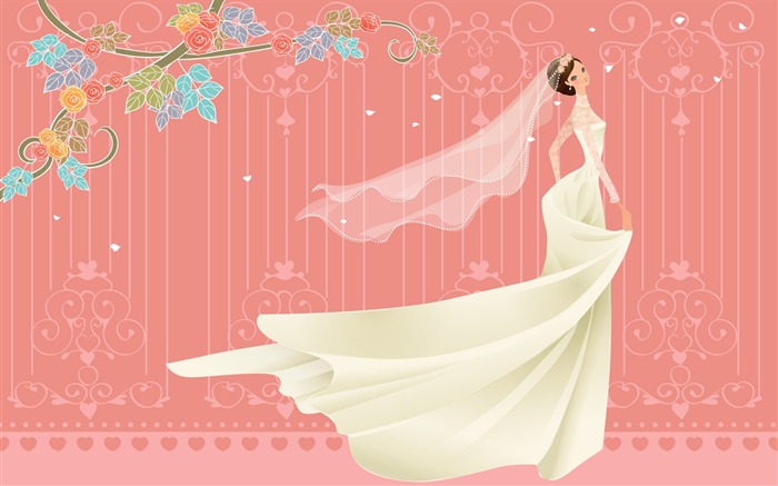 Vector wallpaper wedding bride (2) #20