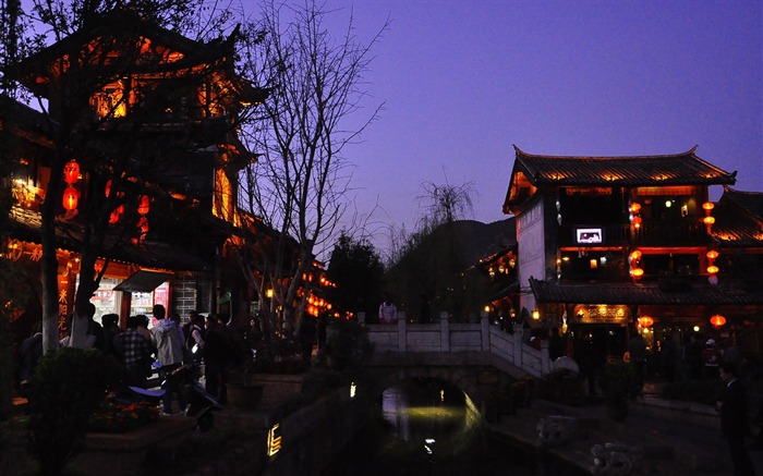 Древний город Лицзян ночь (Старый Hong OK работ) #18