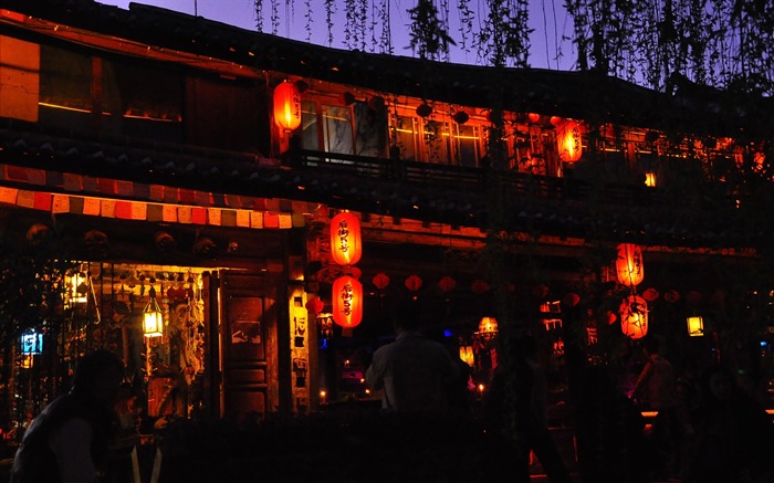 Starobylé město Lijiang Night (Staré Hong OK práce) #21