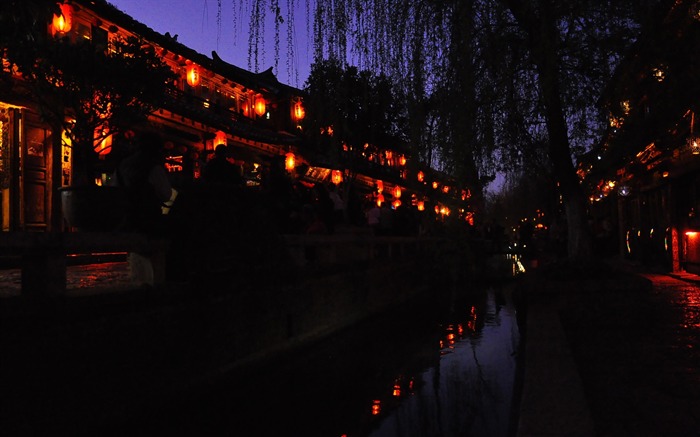 Vieille ville de Lijiang de nuit (Old œuvres Hong OK) #22
