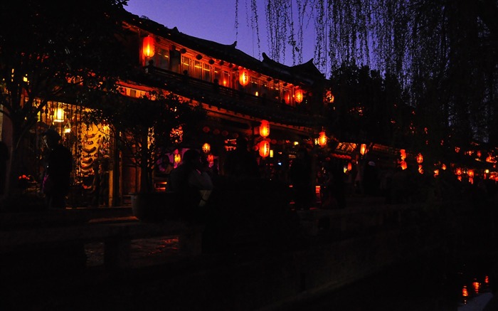 Древний город Лицзян ночь (Старый Hong OK работ) #23
