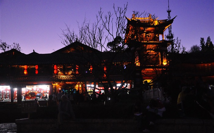 Vieille ville de Lijiang de nuit (Old œuvres Hong OK) #25