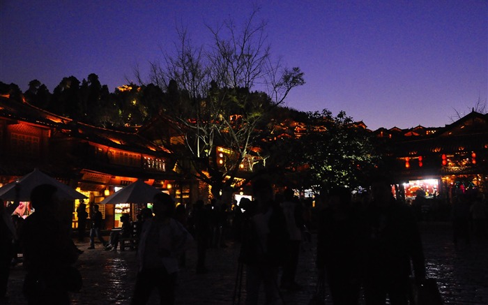 Vieille ville de Lijiang de nuit (Old œuvres Hong OK) #28