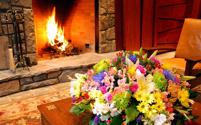Western-style family fireplace wallpaper (1) #1