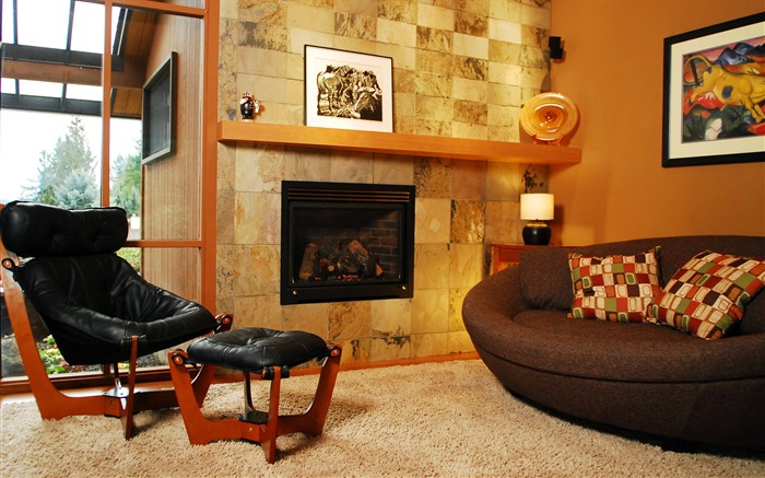 Western-style family fireplace wallpaper (1) #18