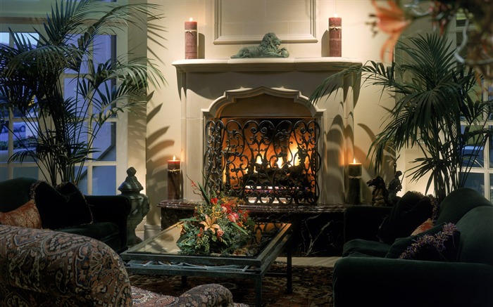 Western-style family fireplace wallpaper (2) #19