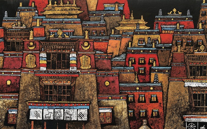 Cheung Пакистан тибетского печать обои (1) #18