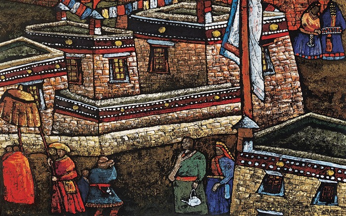 Cheung Пакистан тибетского печать обои (1) #19