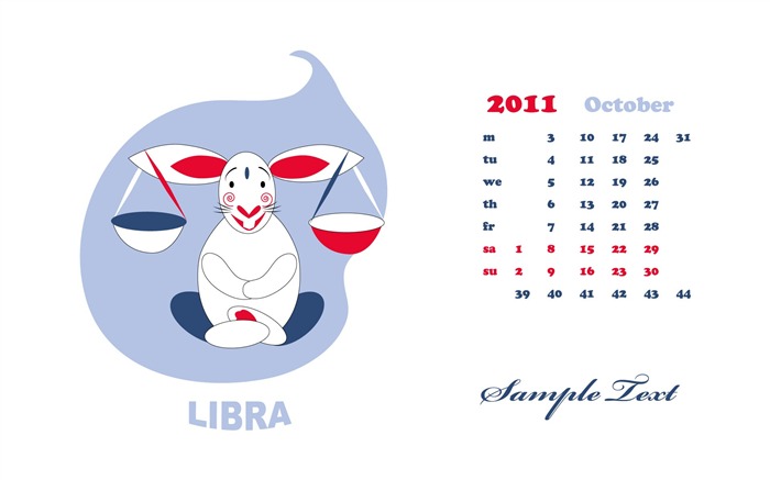 Год Кролика 2011 календарь обои (2) #3