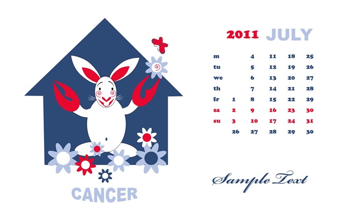 Год Кролика 2011 календарь обои (2) #6