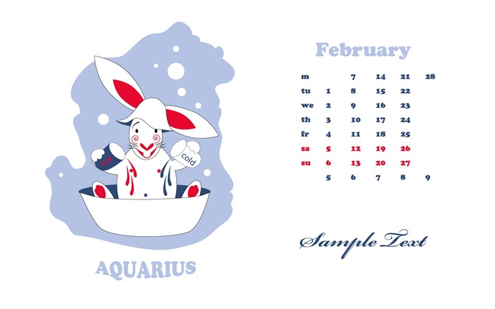 Год Кролика 2011 календарь обои (2) #11