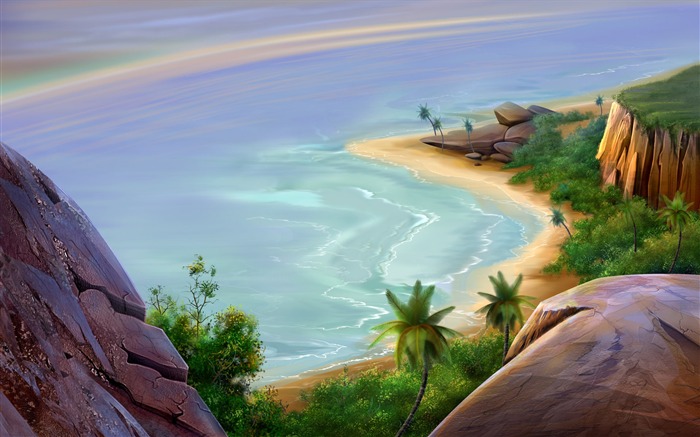 Colorido fondo de pantalla pintados a mano ecología del paisaje (3) #6