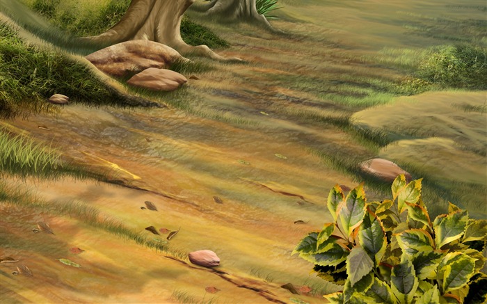 カラフルな手描きの壁紙景観生態学 (3) #9