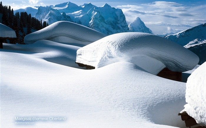 Швейцарский обои снега зимой #14