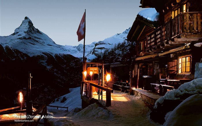 Swiss fond d'écran de neige en hiver #24