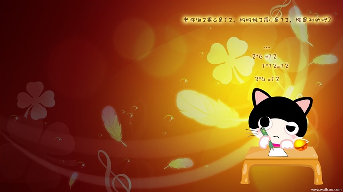Bebé gato de dibujos animados fondos de pantalla (4) #17