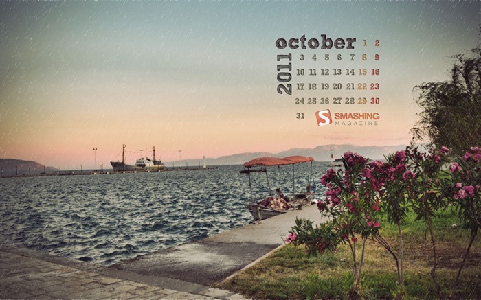 Octobre 2011 Calendar Wallpaper (2) #6