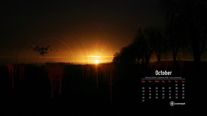 Октябрь 2011 Календарь обои (2) #16