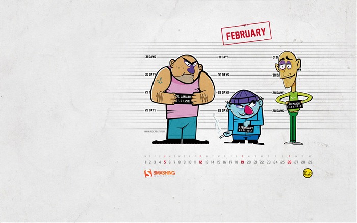 Февраль 2012 Календарь обои (1) #13