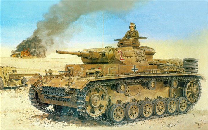 Military tanks, armored HD painting wallpapers #7