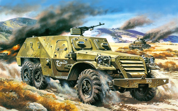 Military tanks, armored HD painting wallpapers #17