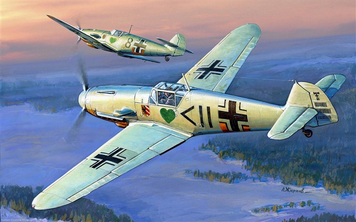 空中飞行的军用飞机 精美绘画壁纸12