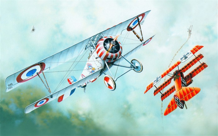 空中飛行的軍用飛機 精美繪畫壁紙 #14