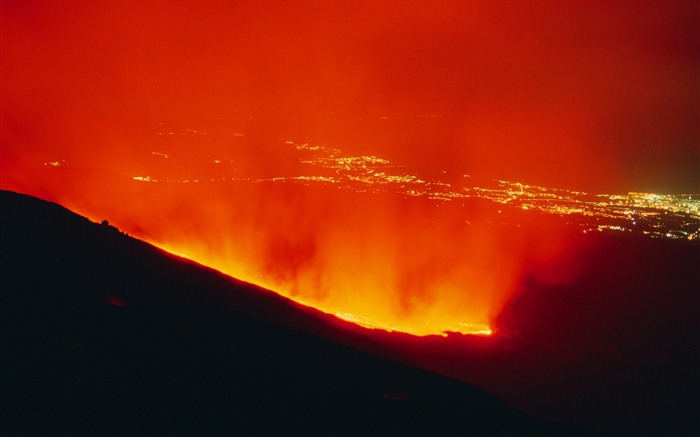 Vulkanausbruch von der herrlichen Landschaft Tapeten #4