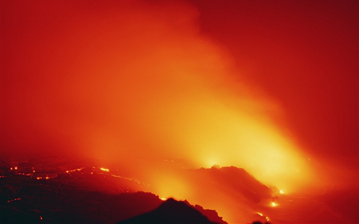 Sopečná erupce nádherné krajiny tapety #18
