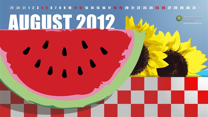 Srpna 2012 Kalendář Tapety na plochu (1) #6