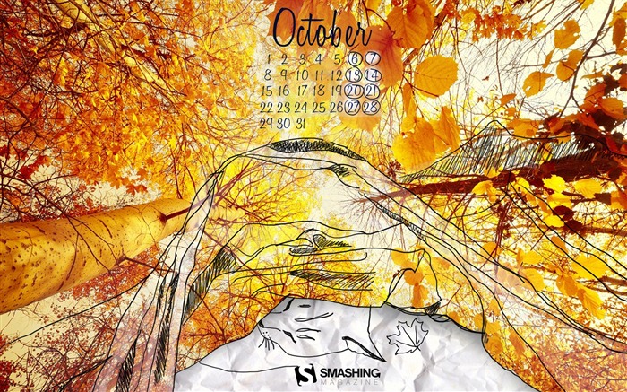 Octobre 2012 Calendar Wallpaper (1) #1