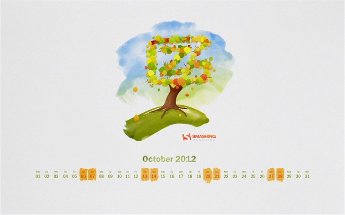 Октябрь 2012 Календарь обои (2) #16