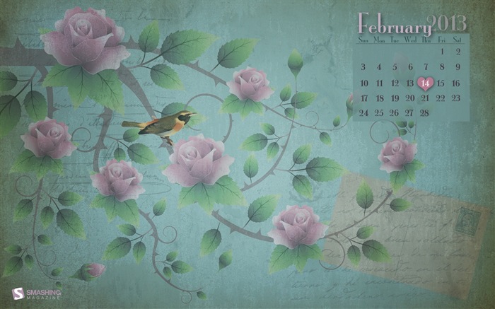 Февраль 2013 Календарь обои (1) #14