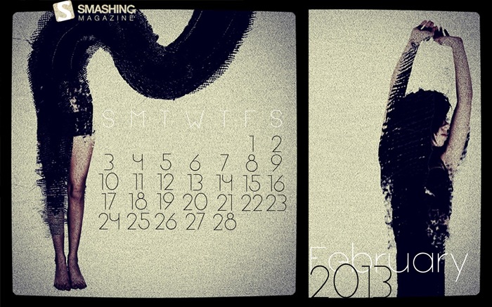Февраль 2013 Календарь обои (2) #10