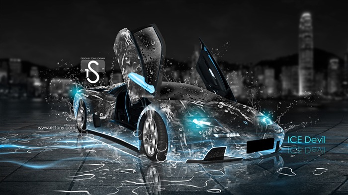 Les gouttes d'eau splash, beau fond d'écran de conception créative de voiture #1