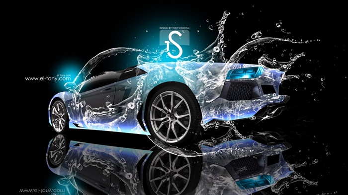 Капли воды всплеск, красивый автомобиль творческого дизайна обоев #19