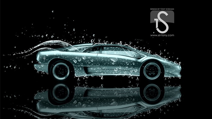 Капли воды всплеск, красивый автомобиль творческого дизайна обоев #27