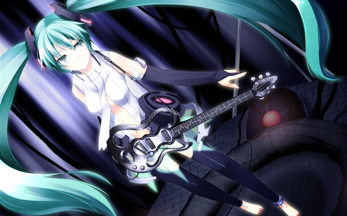 音楽ギターアニメの女の子HDの壁紙 #12