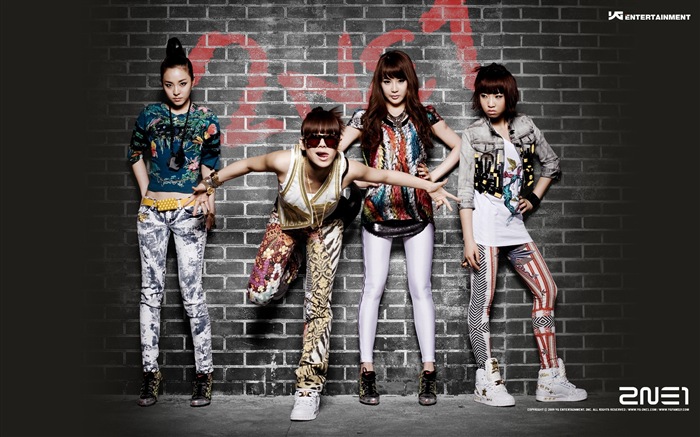 한국 음악 소녀 그룹 2NE1의 HD 배경 화면 #1