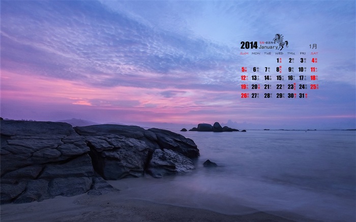 Январь 2014 Календарь обои (1) #2
