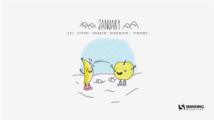 Январь 2014 Календарь обои (2) #15