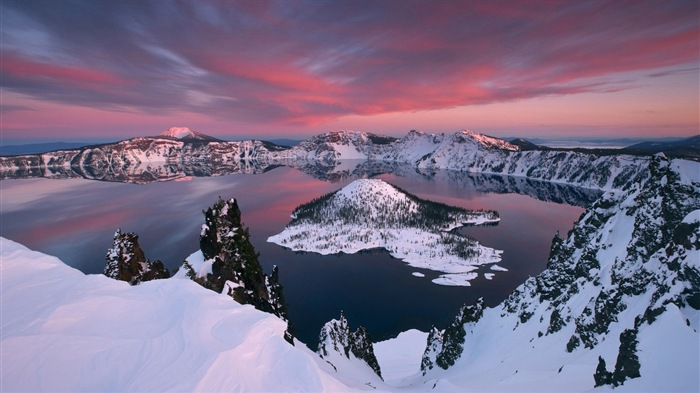 HD обои Вулканический озеро пейзаж #9