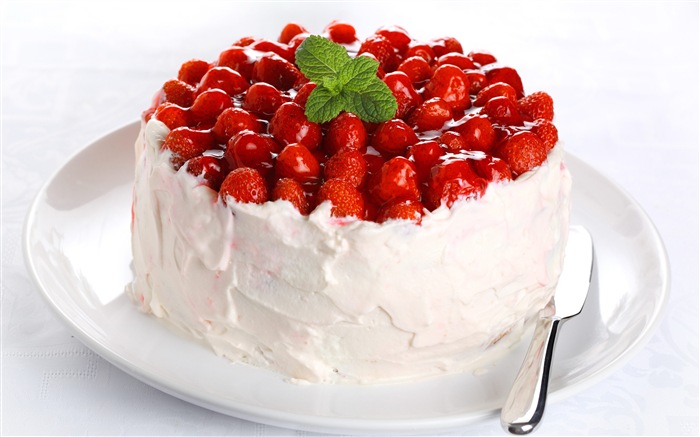 Délicieux gâteau fraises fonds d'écran HD #20